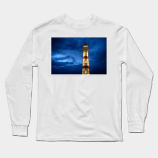 Colorfull lighthouse at night in Malmö Sweden Long Sleeve T-Shirt